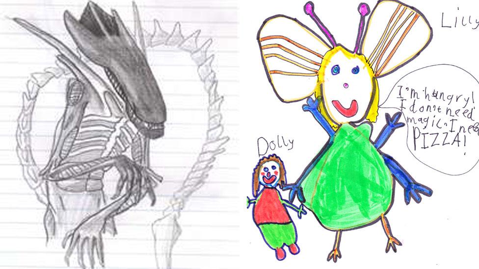 Nathan and Rosa's alien creations