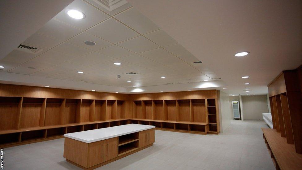 A dressing room at St George's Park