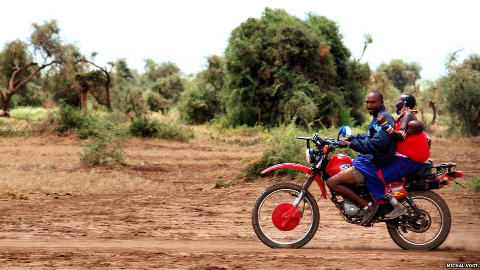 Family on a motor bike
