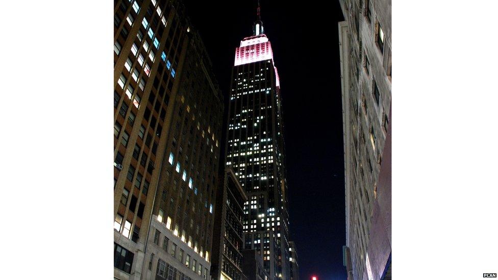 Empire State building turned pink