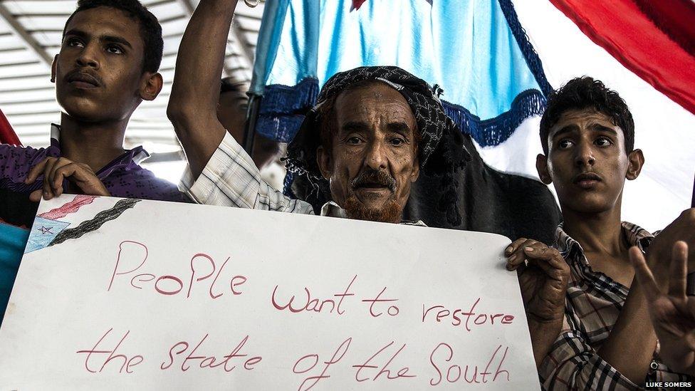 Southern Movement protesters in Yemen. Photo: Luke Somers