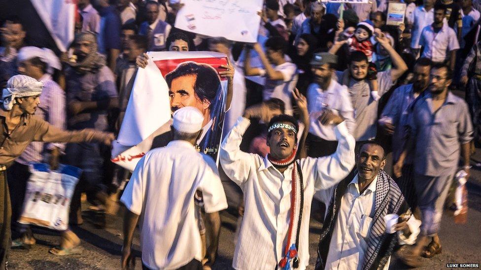 Southern Movement protesters in Aden. Photo: Luke Somers