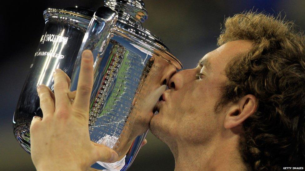 Andy Murray with the US Open trophy