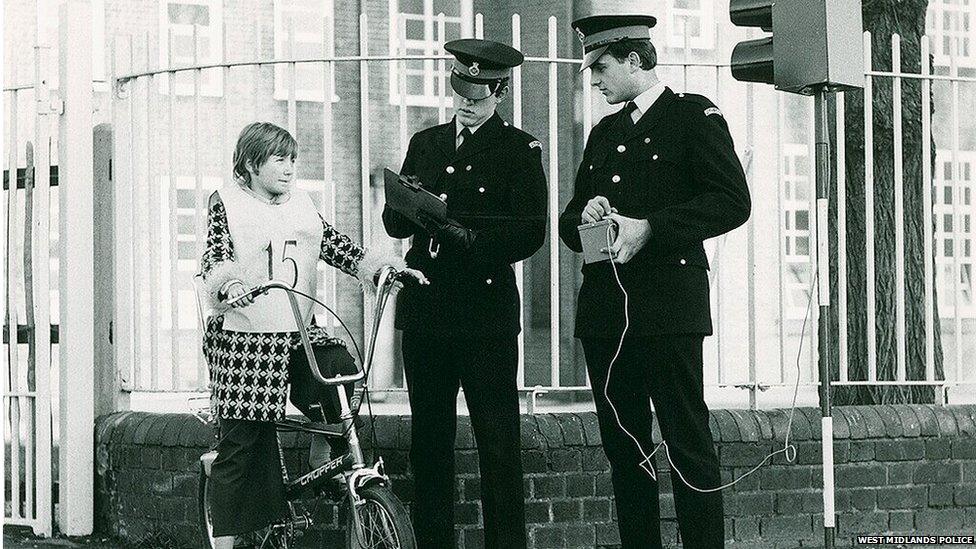 Police officers giving road safety advice