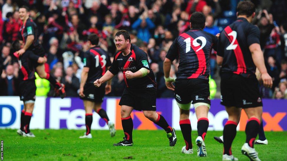 7 April - Edinburgh beat four-time European Cup champions Toulouse 19-14 at Murrayfield