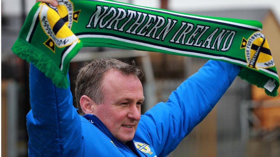 Michael O'Neill is announced as the the manager of Northern Ireland at Windsor Park