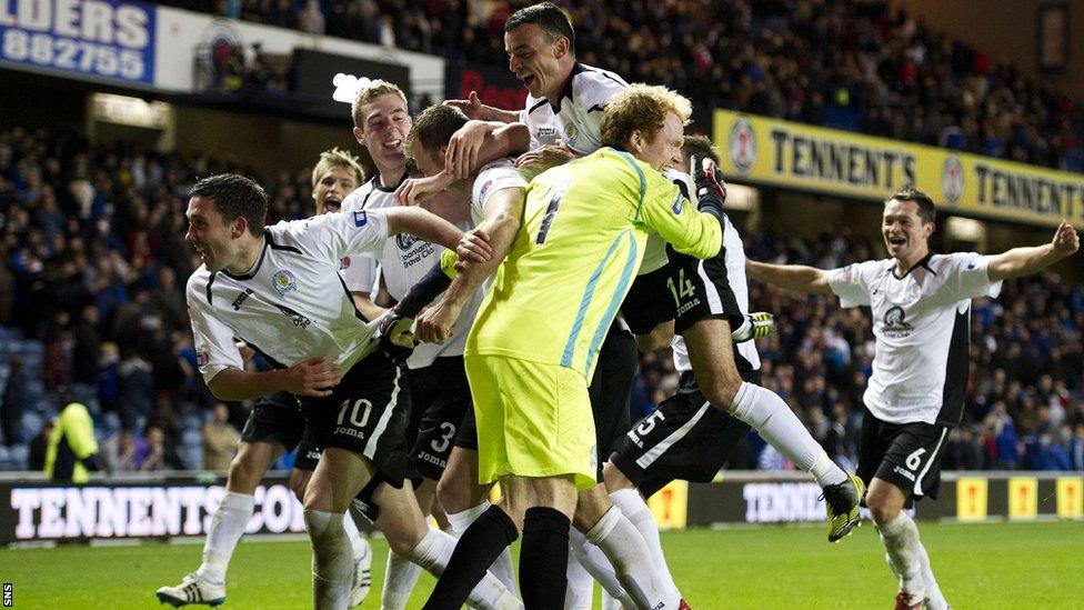 Queen of the South players celebrating