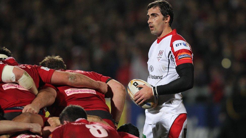 Ulster scrum-half Ruan Pienaar prepares to put the ball in at a scrum