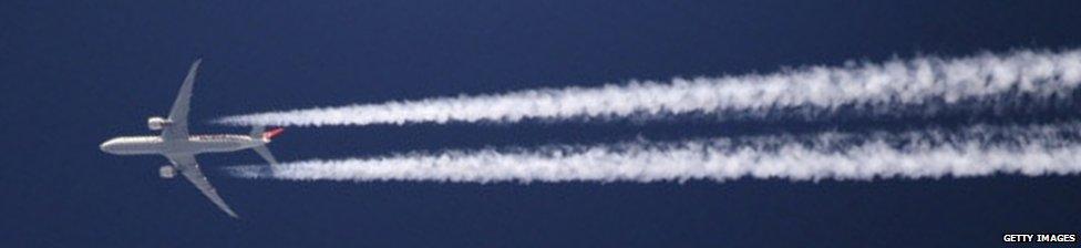 Plane passing over London