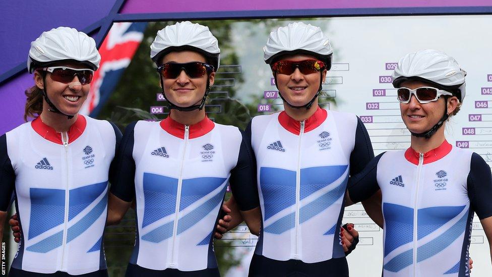 Nicole Cooke also played her part at the 2012 London Olympics, helping support Lizzie Armistead (second left) win silver in the women's road race