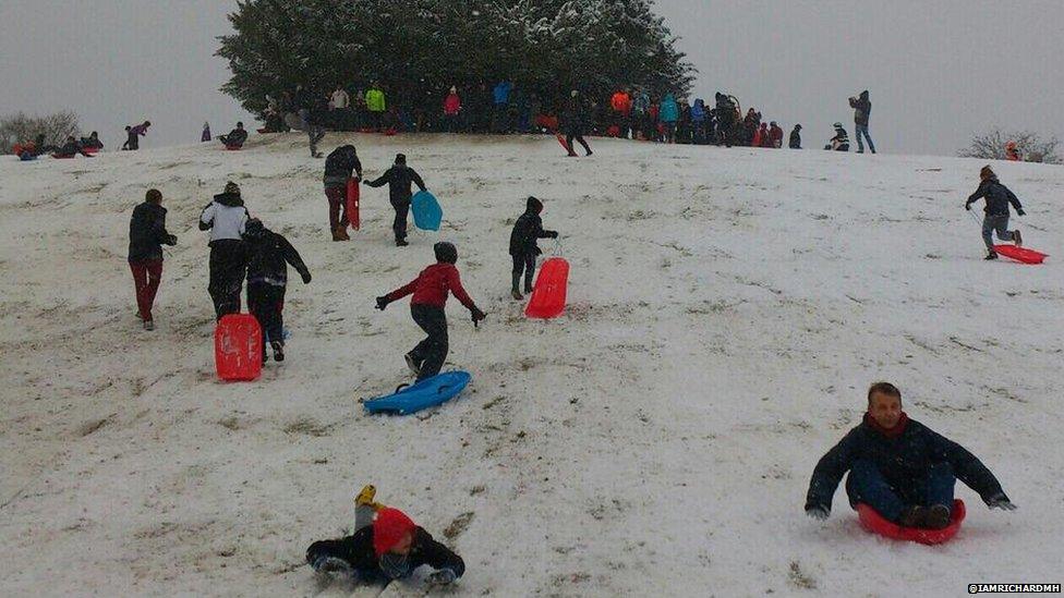 Tobogganing at Bolton's Bench