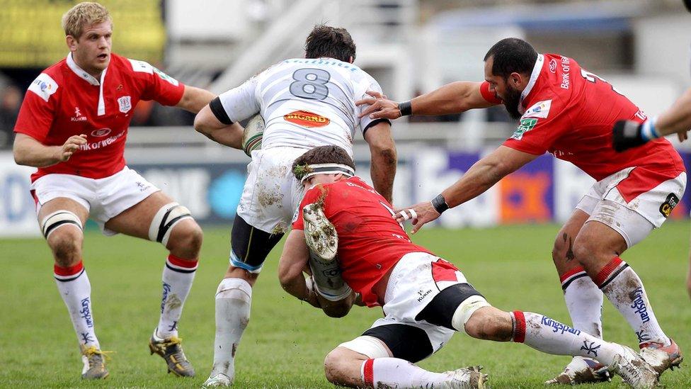 Chris Henry, Pedrie Wannenburg, Robbie Diack and John Afoa