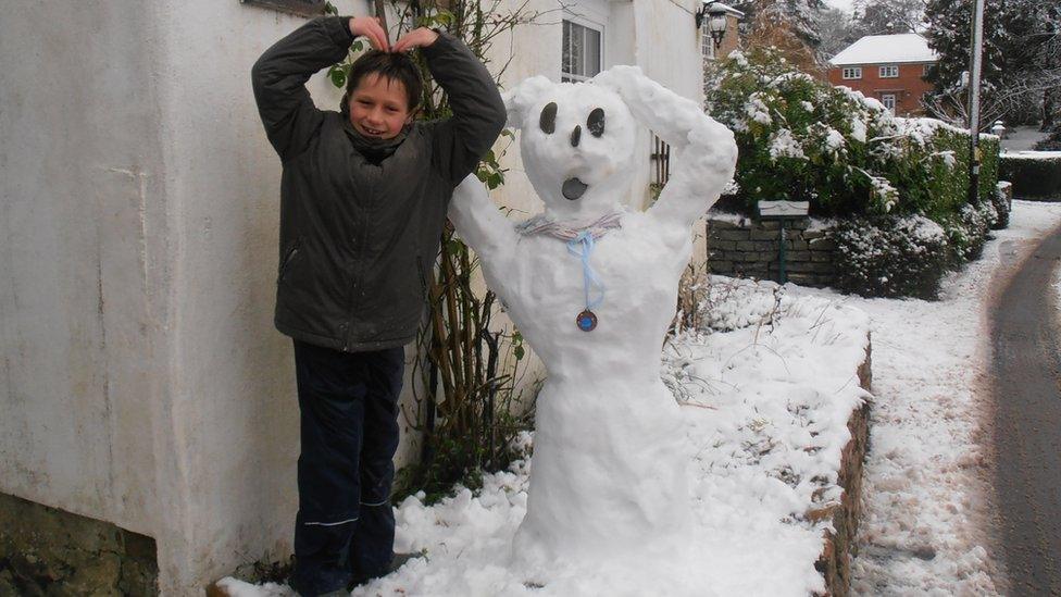 Ollie and his snow Mobot!