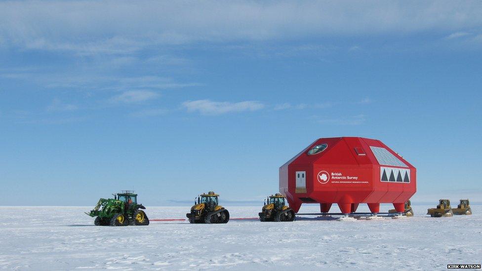 Halley VI research station and tractors