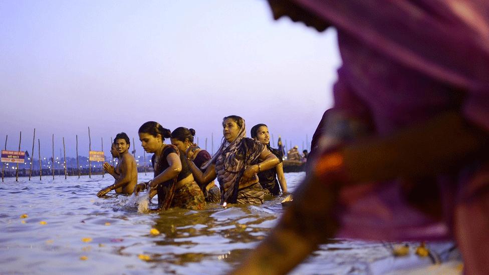 Pilgrims at the Kumbh Mela, Allahabad, India