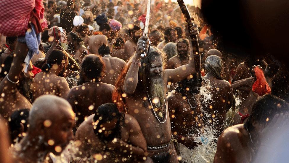 Pilgrims at the Kumbh Mela, Allahabad, India