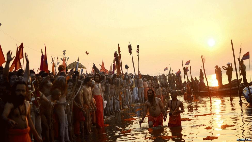 Pilgrims at the Kumbh Mela, Allahabad, India