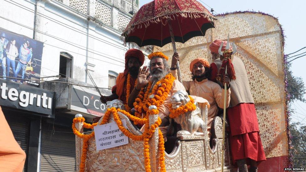 Men at Kumbh Mela. Photo: Atul Nishad