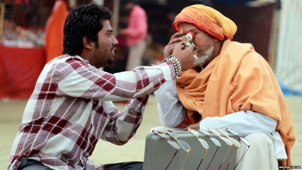 Two men at Kumbh Mela. Photo: Anurag Juyal