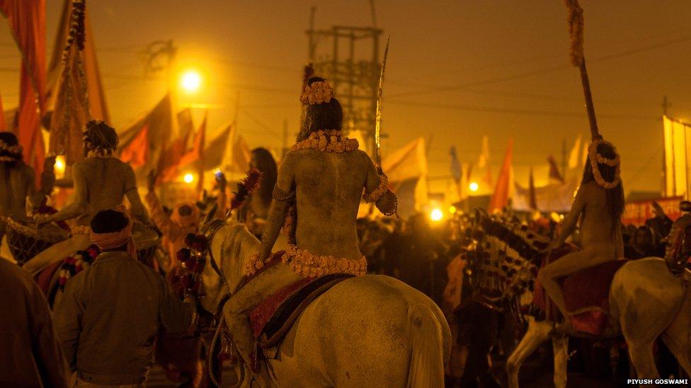 Sadhus on horses. Photo: Piyush Goswami