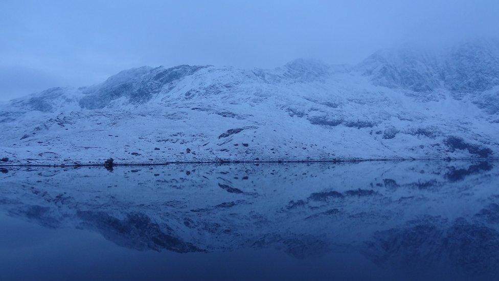 Pete Gunstone from Oxford enjoyed the reflection of the mountains in Llyn Llydaw as he descended with friends from Snowdon via the Miners' Track and took this photograph.