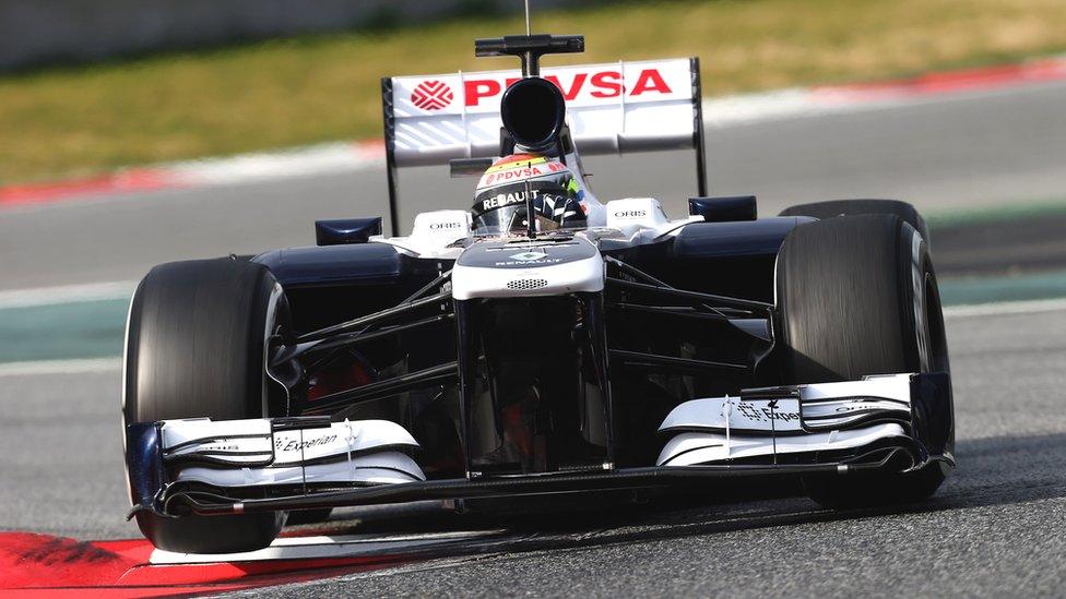 The Williams FW35 car in testing at the Circuit de Catalunya