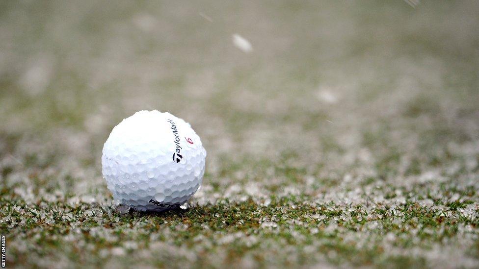 Golf ball in snow