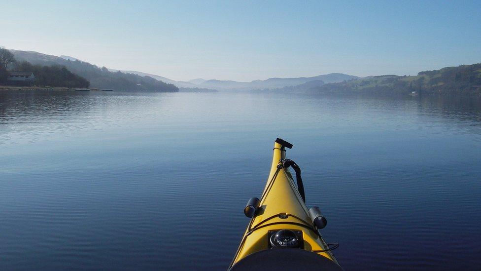 Ian Collins from Brewood, Stafford, took this photo of a still Bala lake in north Wales while kayaking with friends