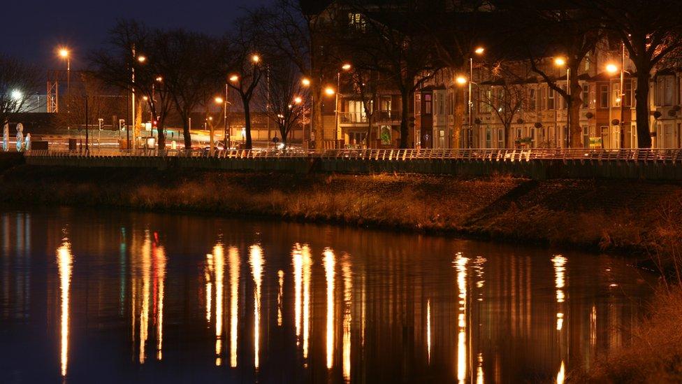 Jasmine Hutter from Cardiff sent in this night-time photo taken in central Cardiff. She says the reflections on the water caught her eye.