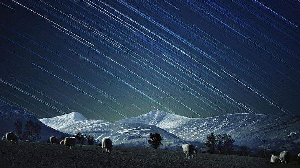 Brecon Beacons National Park with star trails. Image by Michael Sinclair