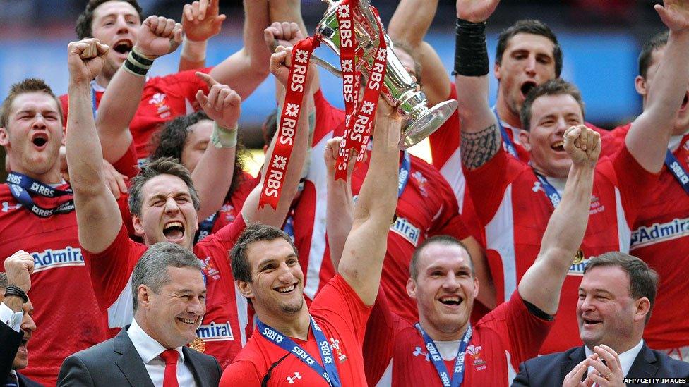 Wales celebrate winning the 2012 Six Nations championship