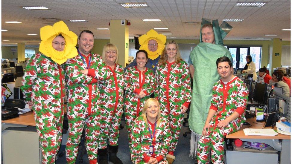 Staff at the Tesco customer service centre in Cardiff