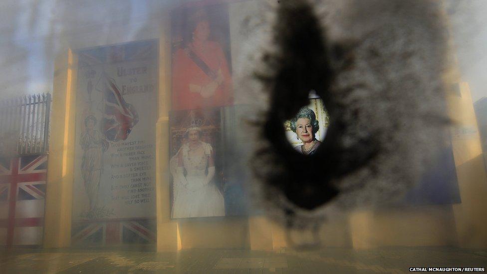 A mural on the Shankill Road shows tributes to Queen Elizabeth in west Belfast