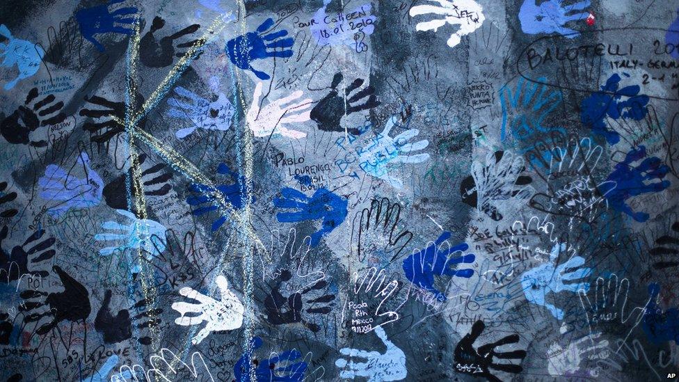 Part of the Berlin Wall's East Side Gallery, Germany