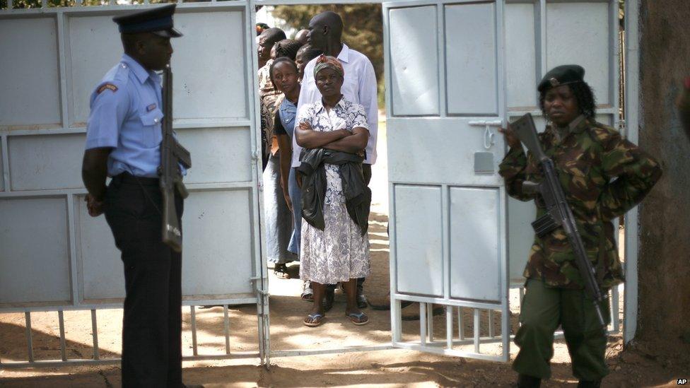 Voters at a polling station in the Kibera slum, Nairobi. 4 March 2013