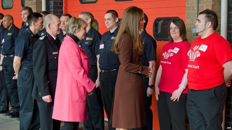 Duchess of Cambridge talking to people