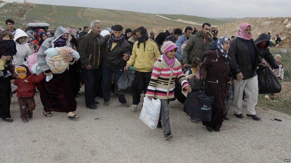 Refugees crossing into Jordan