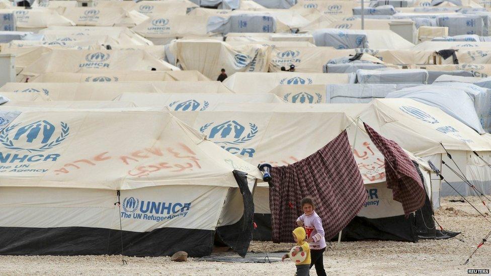 Tents in Zaatari refugee camp