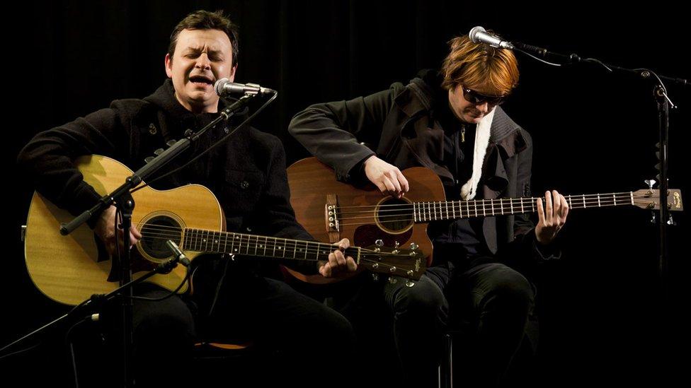 James Dean Bradfield and Nicky Wire of Manic Street Preachers in 2010