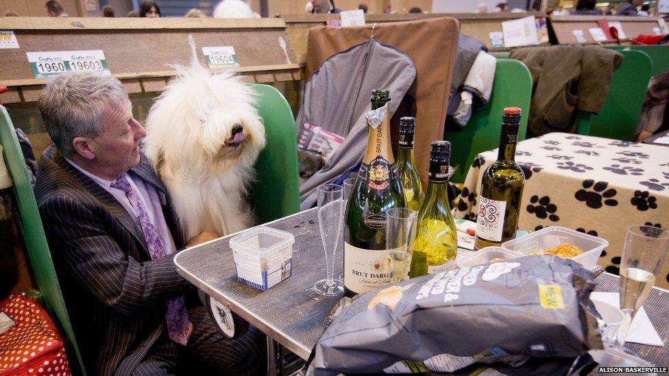 Phil Mills with his Old English Sheepdog