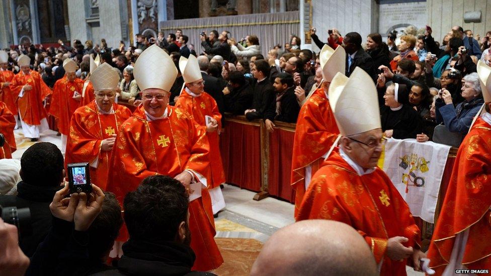 Cardinals leaving Mass