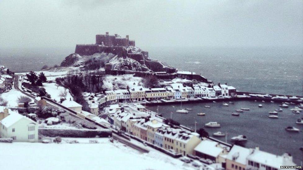 Gorey Castle in the snow