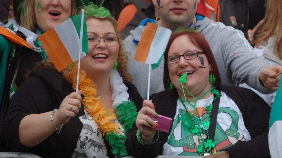 Crowds at St Patricks Day parade