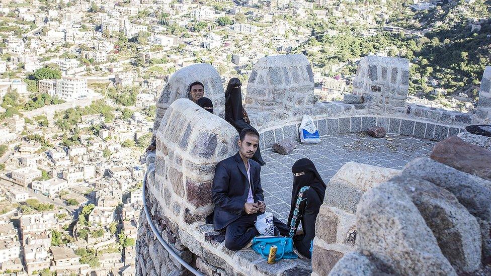 Young Yemenis at Taiz’s Cairo Castle