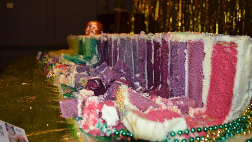 Mardi Gras Cake