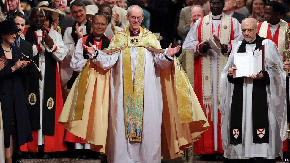 Archbishop of Canterbury during his enthronement