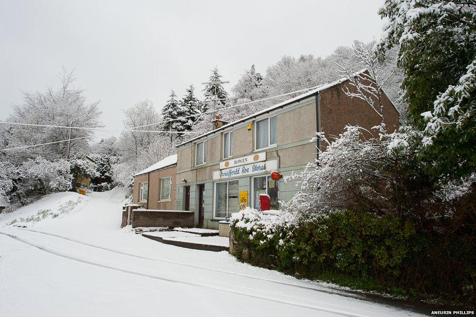 Rowen, Conwy, in the snow