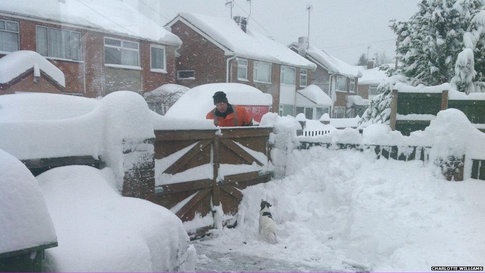 Snow in Coedpoeth, Wrexham