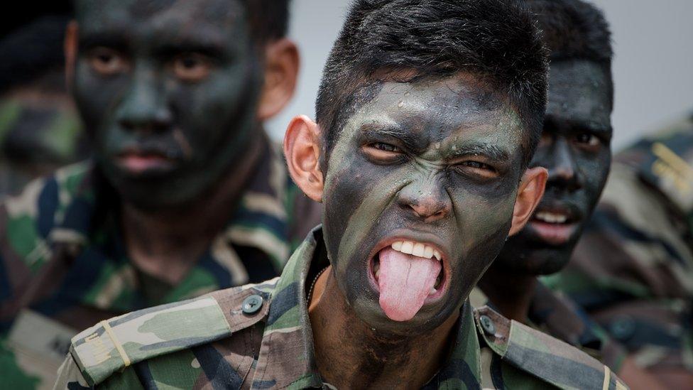 Malaysian army recruits at Sepang