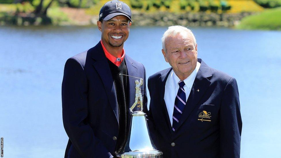 Tiger Woods and Arnold Palmer at the 2013 Arnold Palmer Invitational